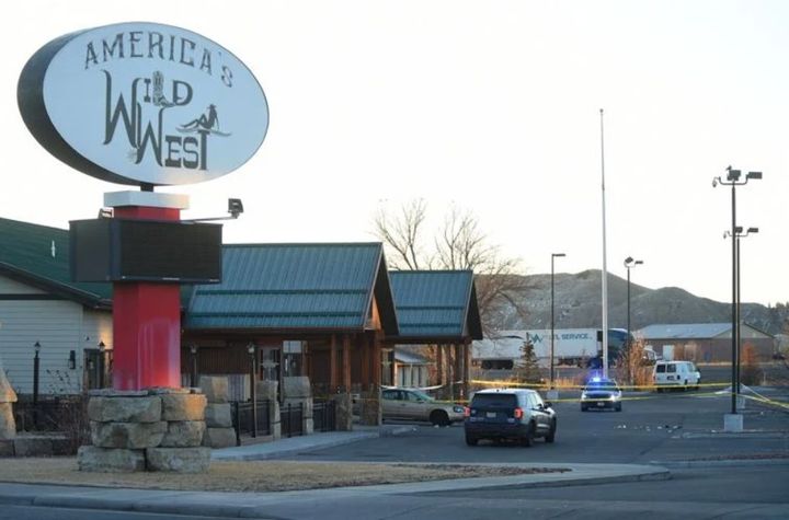 Billings police investigate a homicide outside America's Wild West on Southgate Drive Sunday morning. At 1:40 a.m. a man was
